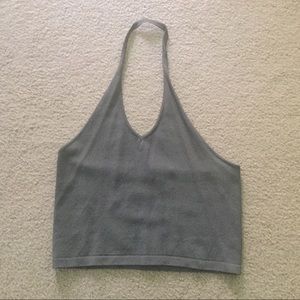 Linda Allard Ellen Tracy Sz L Olive green Halter